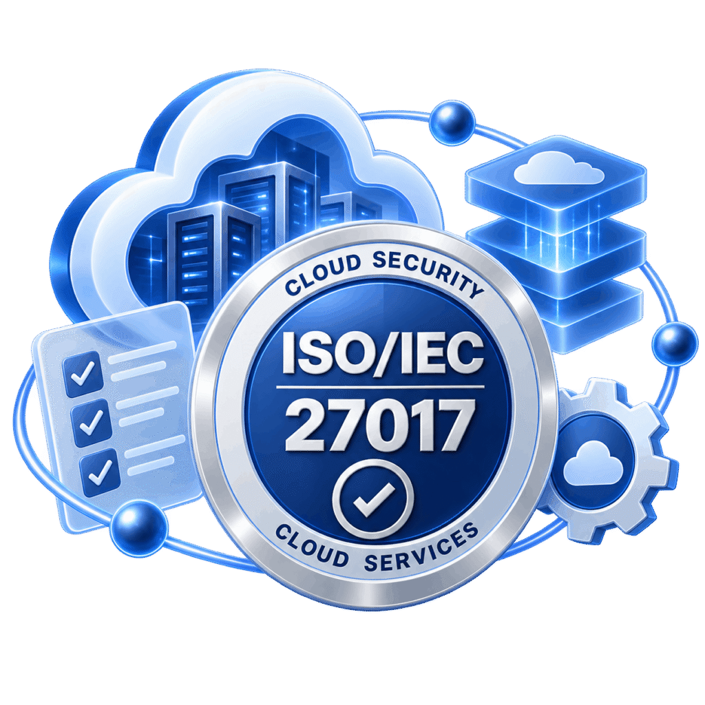ISO/IEC 27017 Beveiliging van clouddiensten certificeringslogo
